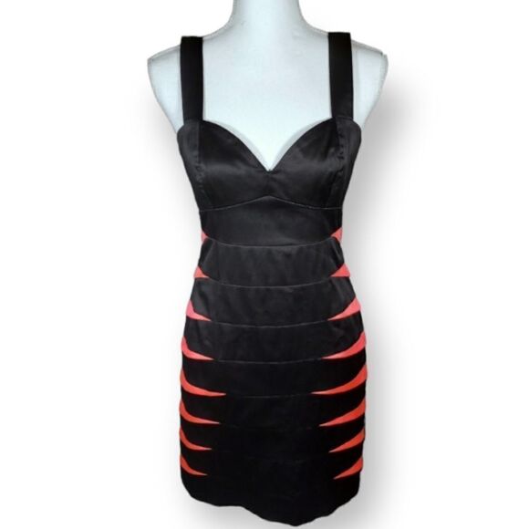 H&M BLACK & HOT PINK DRESS SZ.8 EUC - Picture 1 of 6